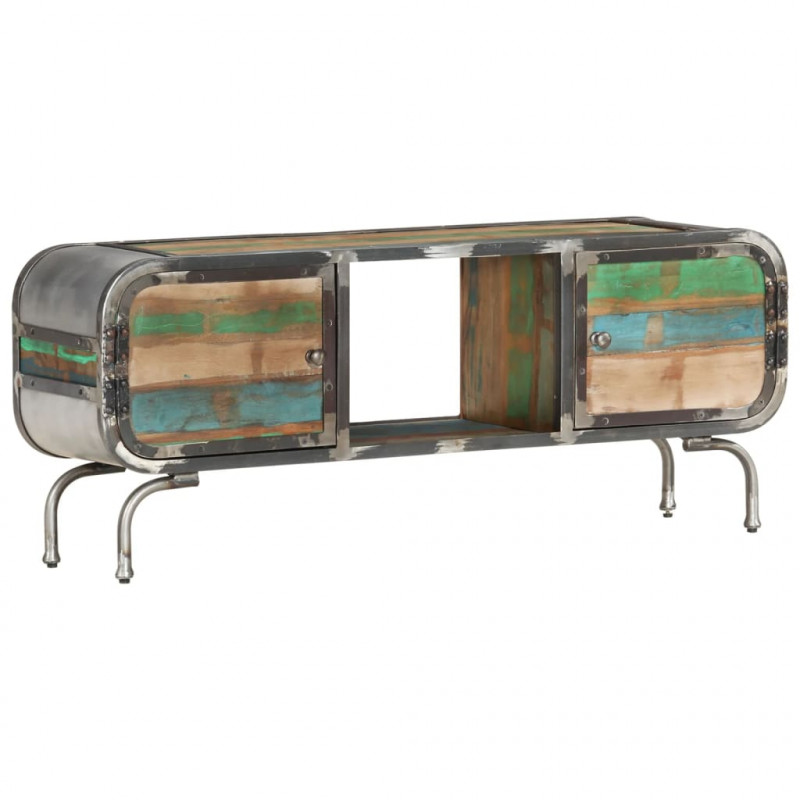 Szafka pod TV, wielokolorowa, 110x30x42 cm, drewno z odzysku
