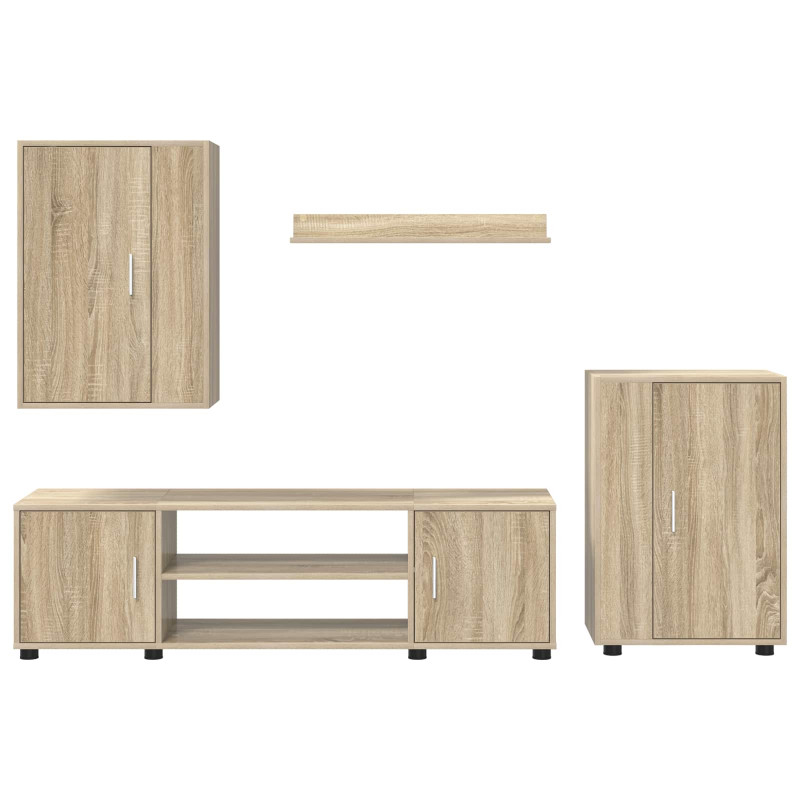 Zestaw szafek RTV 4 pcs Dąb Sonoma Materiał drewnopochodny