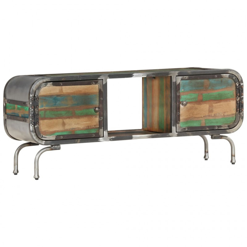 Szafka pod TV, wielokolorowa, 110x30x42 cm, drewno z odzysku