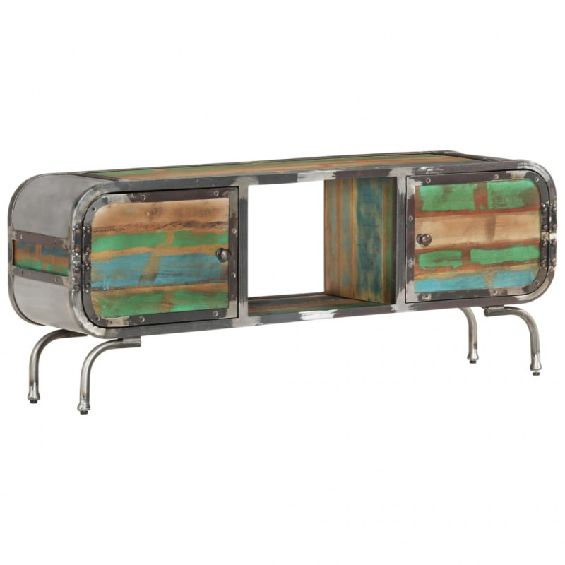 Szafka pod TV, wielokolorowa, 110x30x42 cm, drewno z odzysku