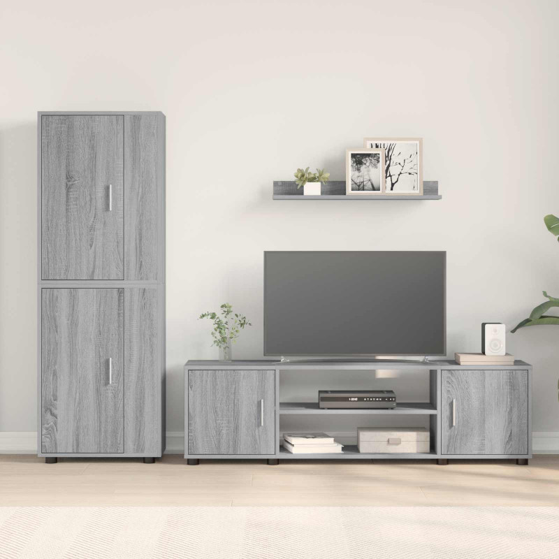 Zestaw szafek RTV 4 pcs Szary Sonoma Materiał drewnopochodny