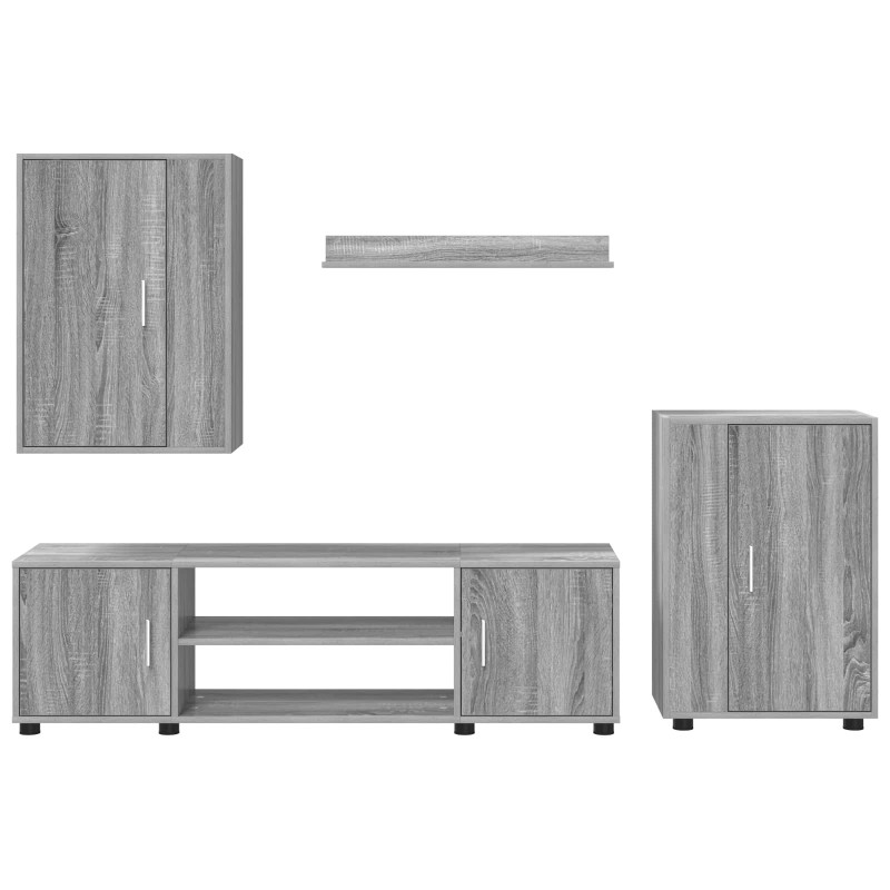 Zestaw szafek RTV 4 pcs Szary Sonoma Materiał drewnopochodny