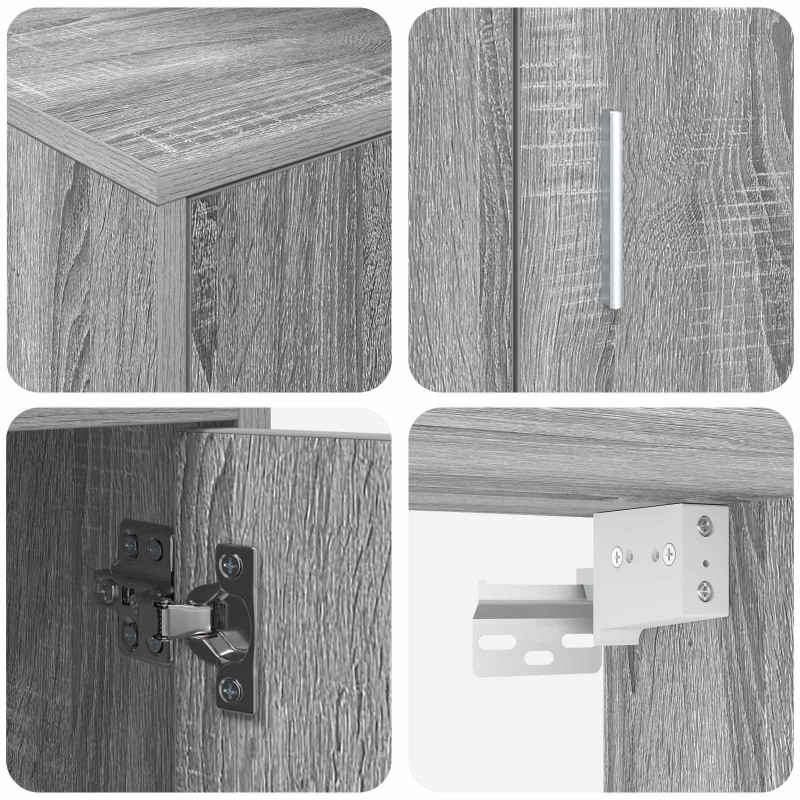 Zestaw szafek RTV 4 pcs Szary Sonoma Materiał drewnopochodny