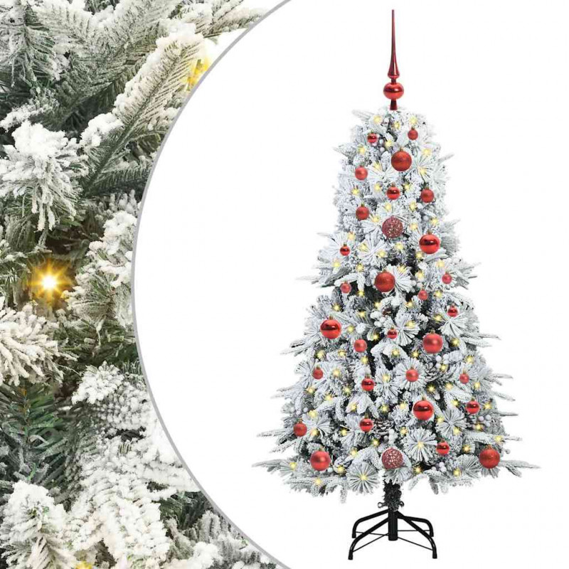 Sztuczna choinka z zawiasami z podstawą Biały 120 cm PE i PVC