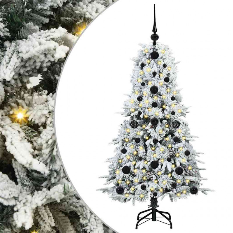 Sztuczna choinka z zawiasami z podstawą Biały 120 cm PE i PVC