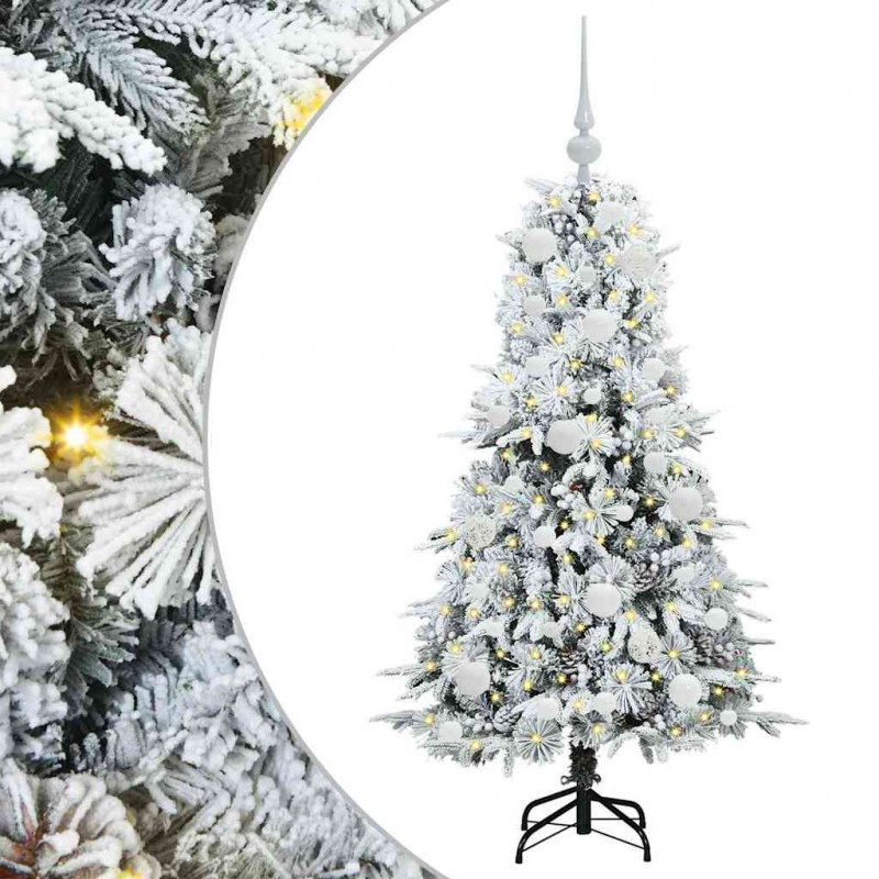 Sztuczna choinka z zawiasami z podstawą Biały 120 cm PE i PVC