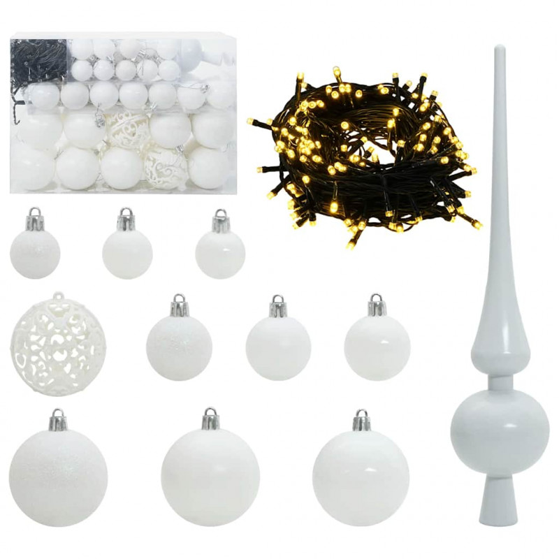 Sztuczna choinka z zawiasami z podstawą Biały 120 cm PE i PVC
