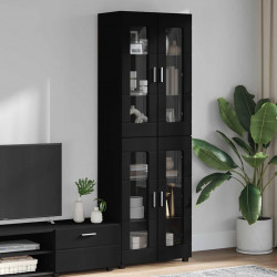 Highboard z półką z drzwiami FLORIN Czarny 60 x 35 x 182 cm