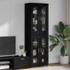 Highboard z półką z drzwiami FLORIN Czarny 60 x 35 x 182 cm