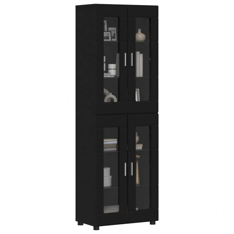 Highboard z półką z drzwiami FLORIN Czarny 60 x 35 x 182 cm