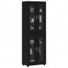 Highboard z półką z drzwiami FLORIN Czarny 60 x 35 x 182 cm