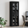 Highboard z półką z drzwiami FLORIN Czarny 60 x 35 x 182 cm