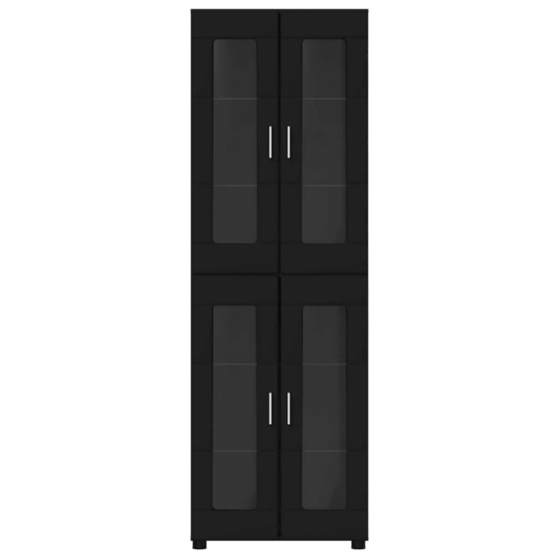 Highboard z półką z drzwiami FLORIN Czarny 60 x 35 x 182 cm