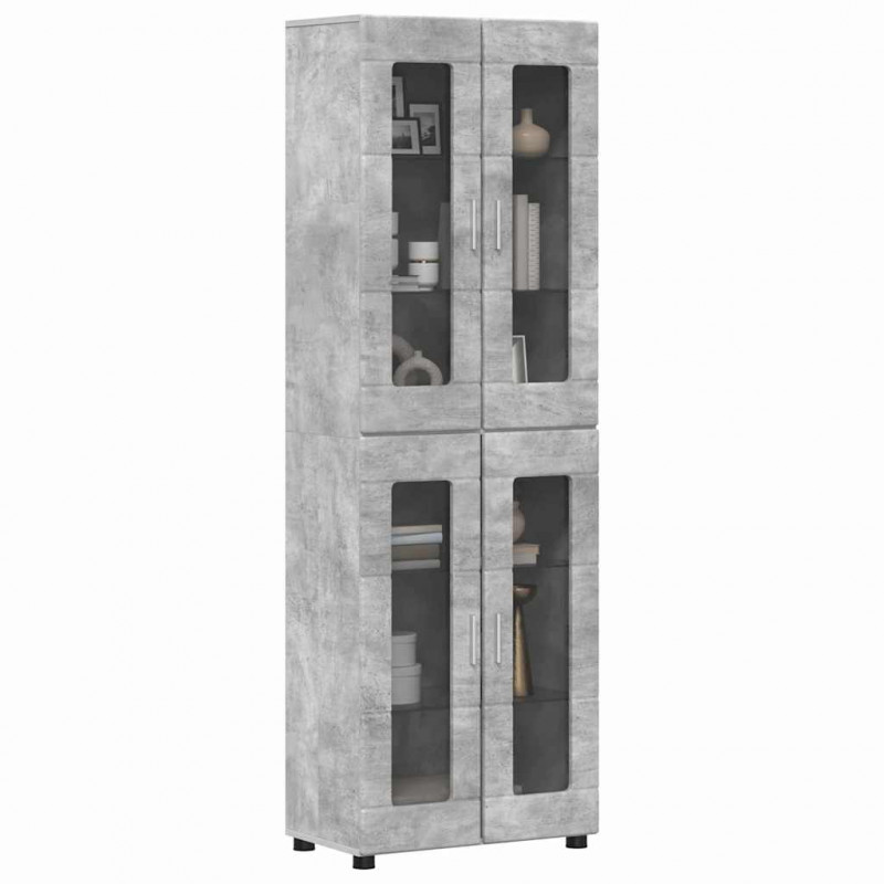 Highboard z półką FLORIN Betonowy szary 60 x 35 x 182 cm