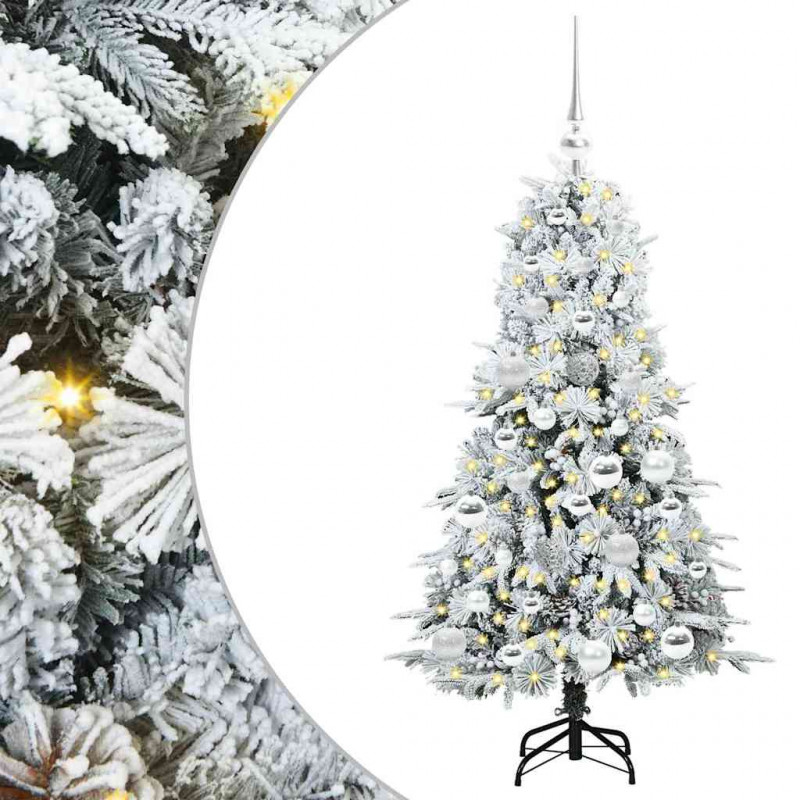 Sztuczna choinka z zawiasami z podstawą Biały 120 cm PE i PVC