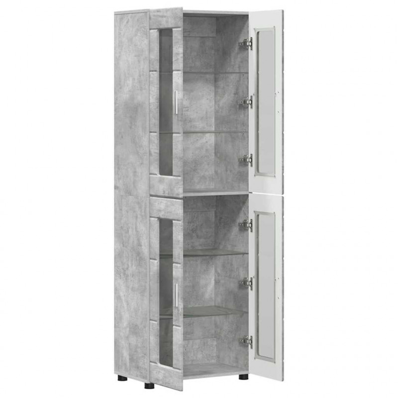 Highboard z półką FLORIN Betonowy szary 60 x 35 x 182 cm