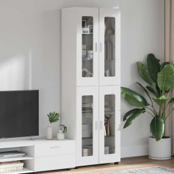 Highboard z półką FLORIN Wysoki połysk biały 60 x 35 x 182 cm