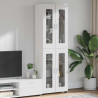 Highboard z półką FLORIN Wysoki połysk biały 60 x 35 x 182 cm