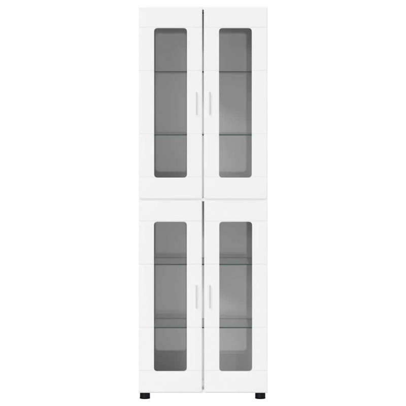 Highboard z półką FLORIN Wysoki połysk biały 60 x 35 x 182 cm