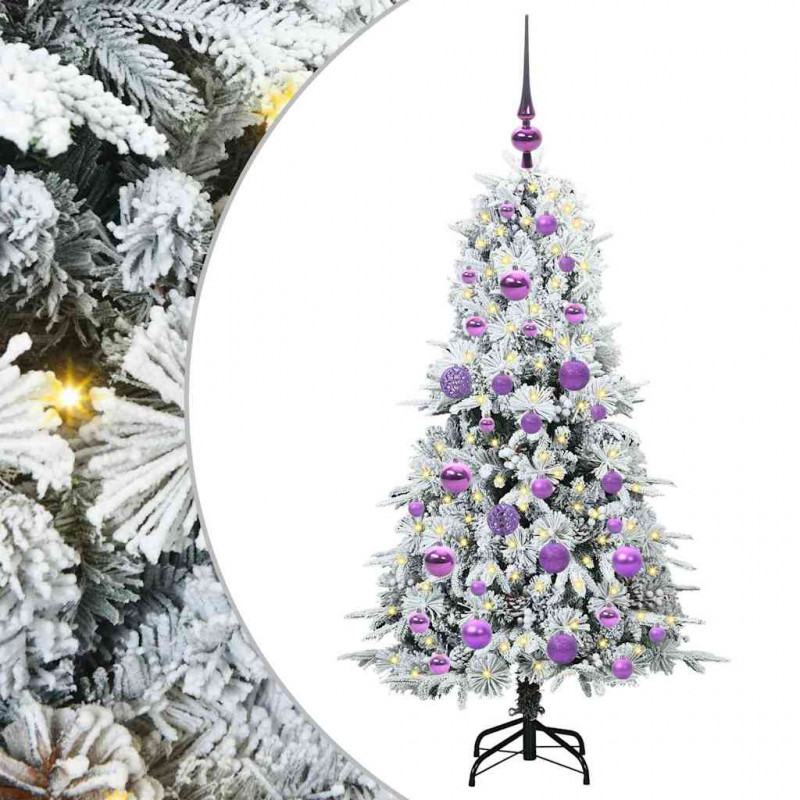 Sztuczna choinka z zawiasami z podstawą Biały 120 cm PE i PVC