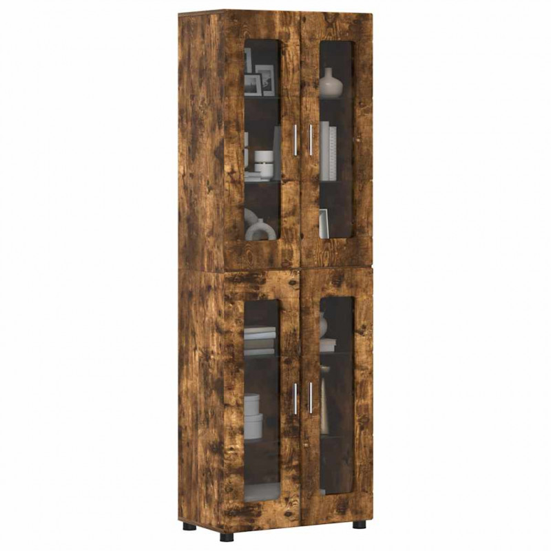 Highboard z półką FLORIN Dąb wędzony 60 x 35 x 182 cm