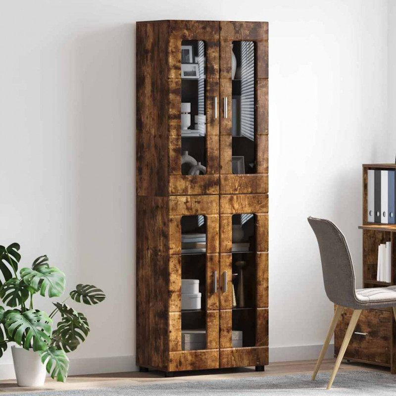 Highboard z półką FLORIN Dąb wędzony 60 x 35 x 182 cm