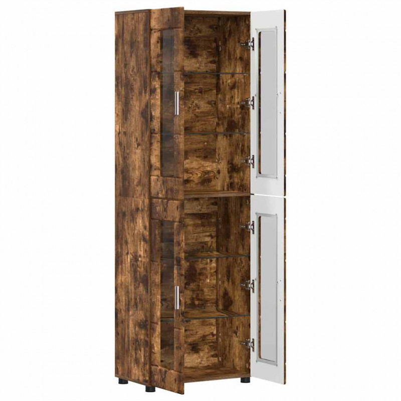 Highboard z półką FLORIN Dąb wędzony 60 x 35 x 182 cm