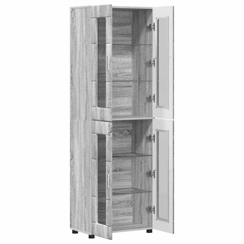 Highboard z półką FLORIN Szary Sonoma 60 x 35 x 182 cm