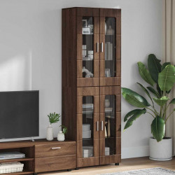 Highboard z półką FLORIN Brązowy dąb 60 x 35 x 182 cm
