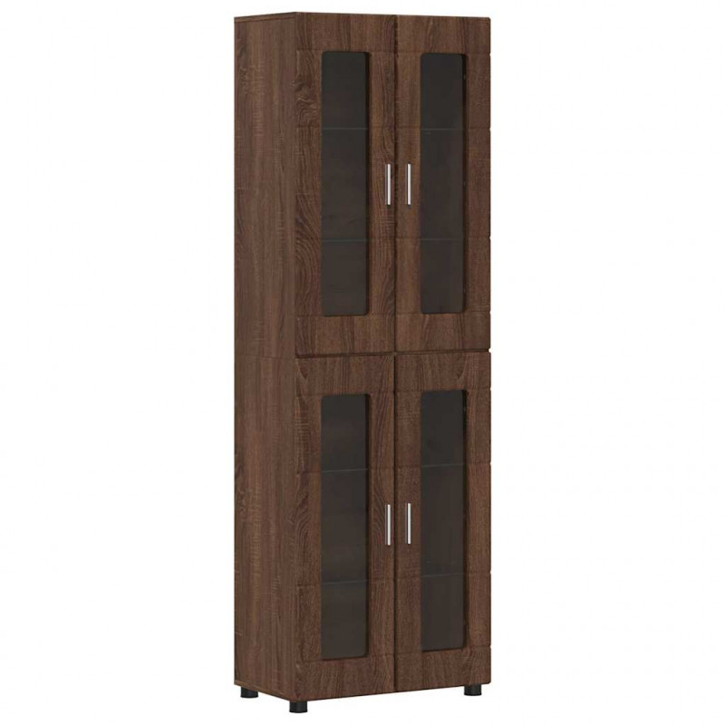 Highboard z półką FLORIN Brązowy dąb 60 x 35 x 182 cm