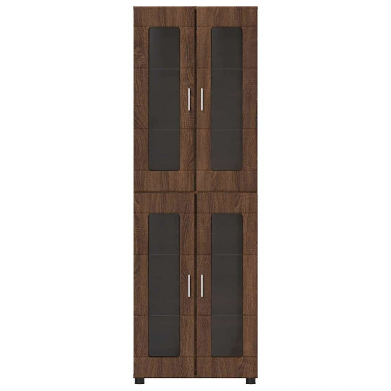 Highboard z półką FLORIN Brązowy dąb 60 x 35 x 182 cm
