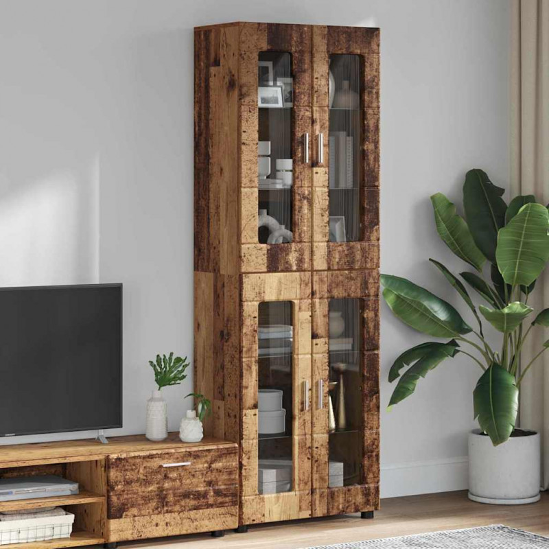 Highboard z półką FLORIN Stare drewno 60 x 35 x 182 cm