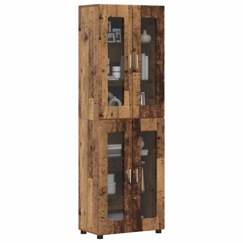 Highboard z półką FLORIN Stare drewno 60 x 35 x 182 cm