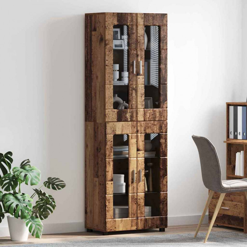 Highboard z półką FLORIN Stare drewno 60 x 35 x 182 cm