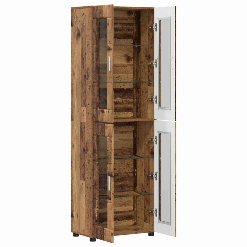 Highboard z półką FLORIN Stare drewno 60 x 35 x 182 cm