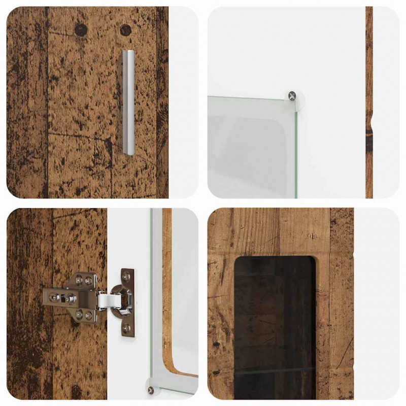 Highboard z półką FLORIN Stare drewno 60 x 35 x 182 cm