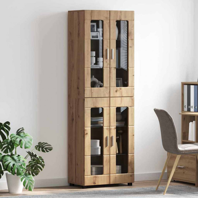Highboard z półką FLORIN Dąb rzemieślniczy 60 x 35 x 182 cm
