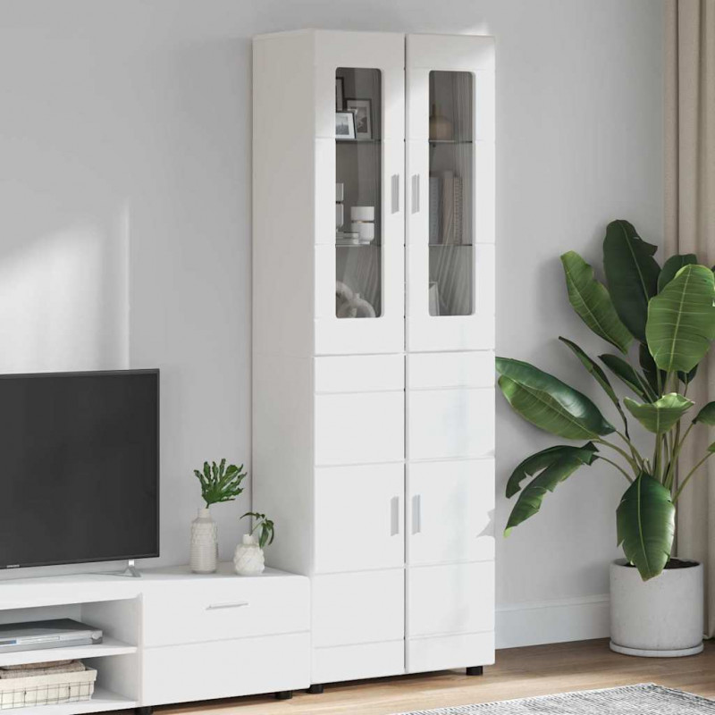 Highboard FLORIN Biały 60 x 35 x 182 cm Materiał drewnopochodny
