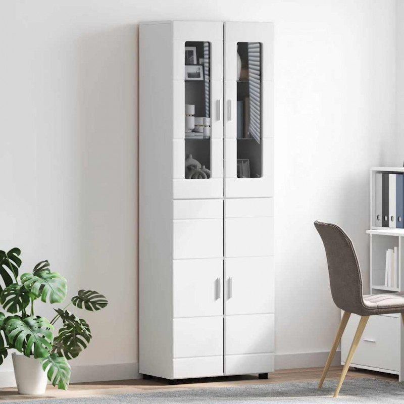 Highboard FLORIN Biały 60 x 35 x 182 cm Materiał drewnopochodny