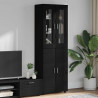 Highboard z półką z drzwiami FLORIN Czarny 60 x 35 x 182 cm