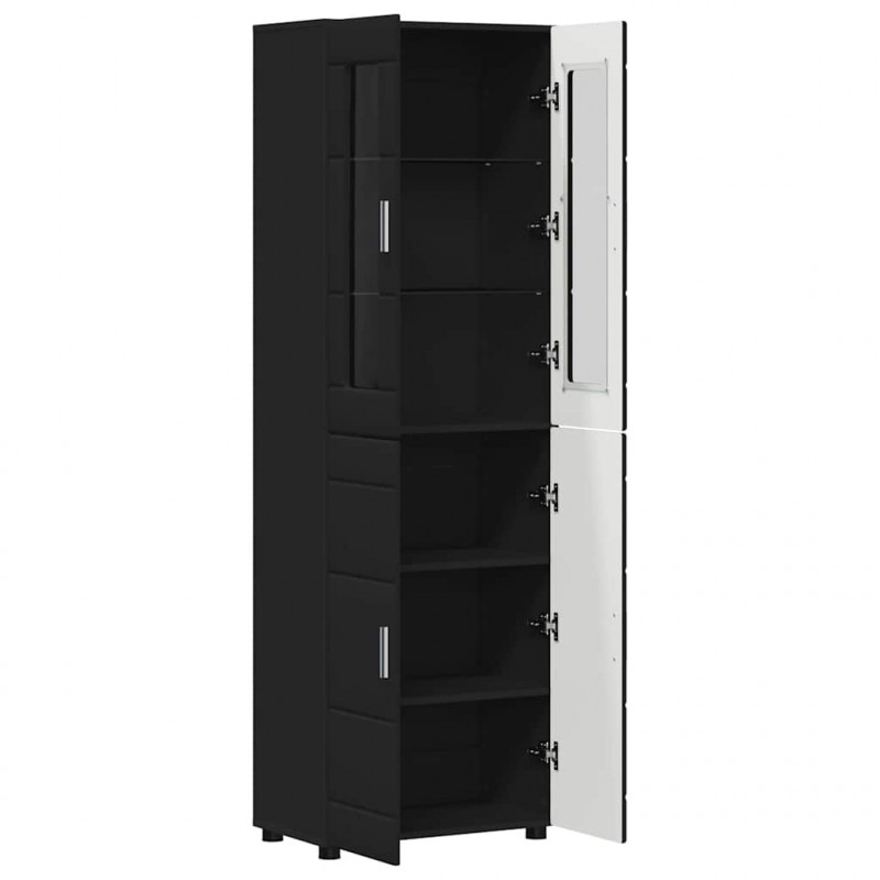 Highboard z półką z drzwiami FLORIN Czarny 60 x 35 x 182 cm