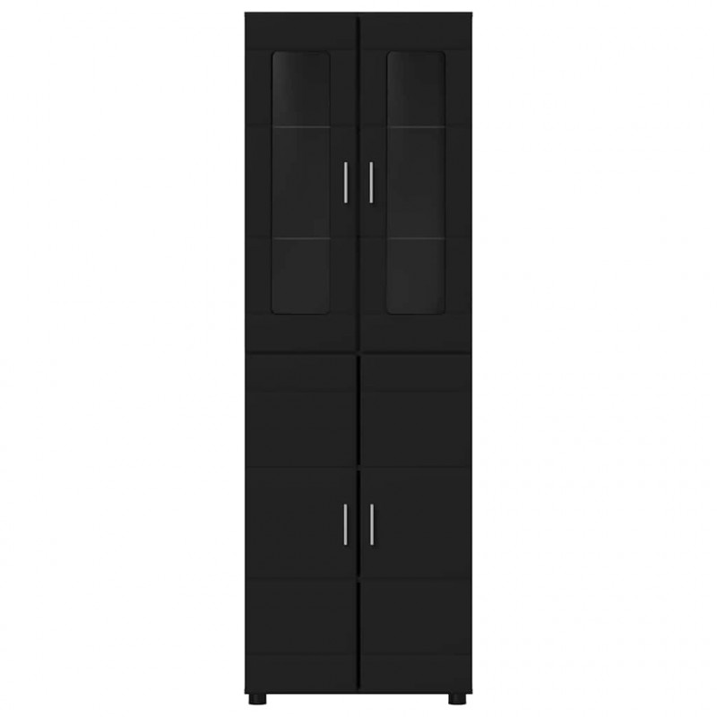 Highboard z półką z drzwiami FLORIN Czarny 60 x 35 x 182 cm