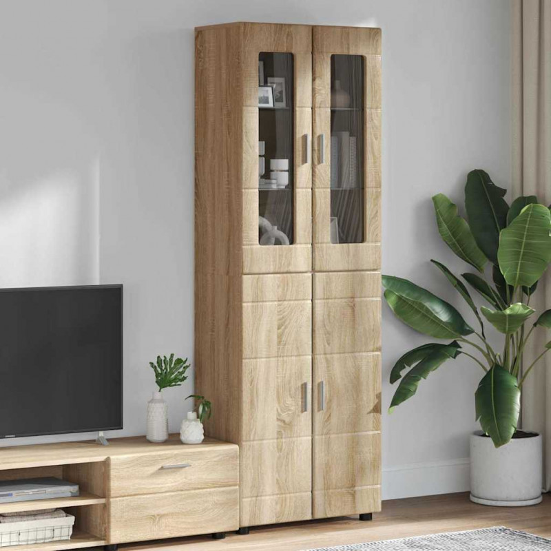 Highboard z półką z drzwiami FLORIN Dąb Sonoma 60 x 35 x 182 cm