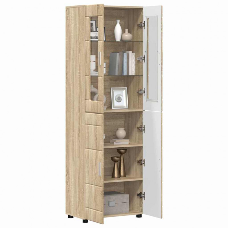 Highboard z półką z drzwiami FLORIN Dąb Sonoma 60 x 35 x 182 cm