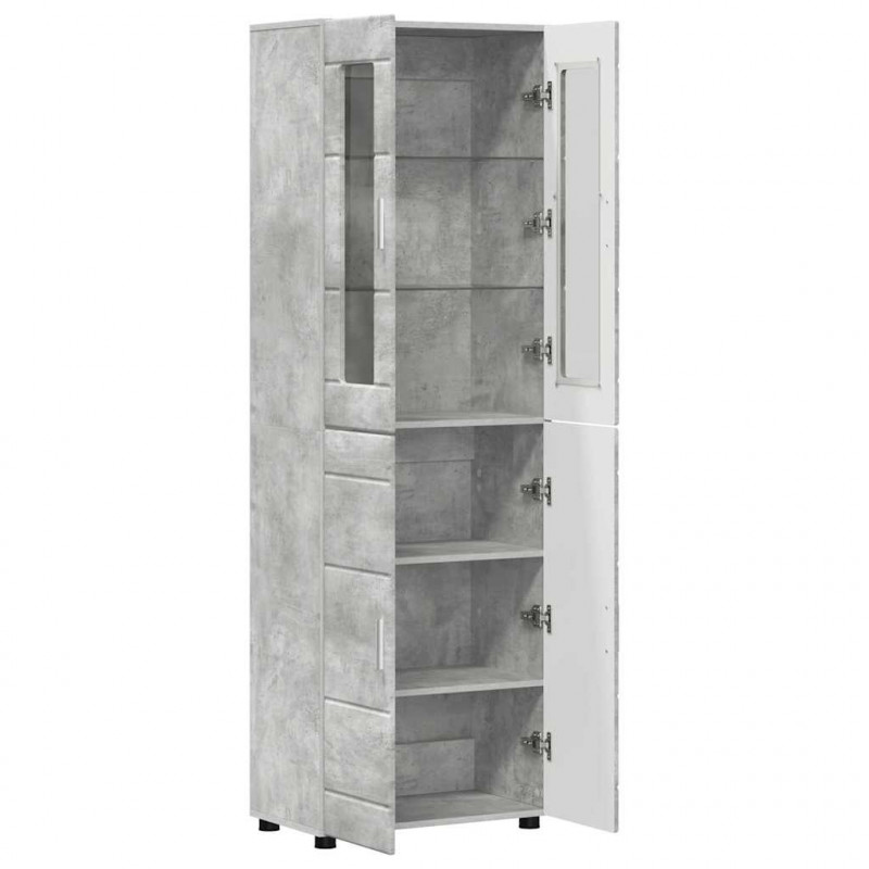 Highboard z półką FLORIN Betonowy szary 60 x 35 x 182 cm