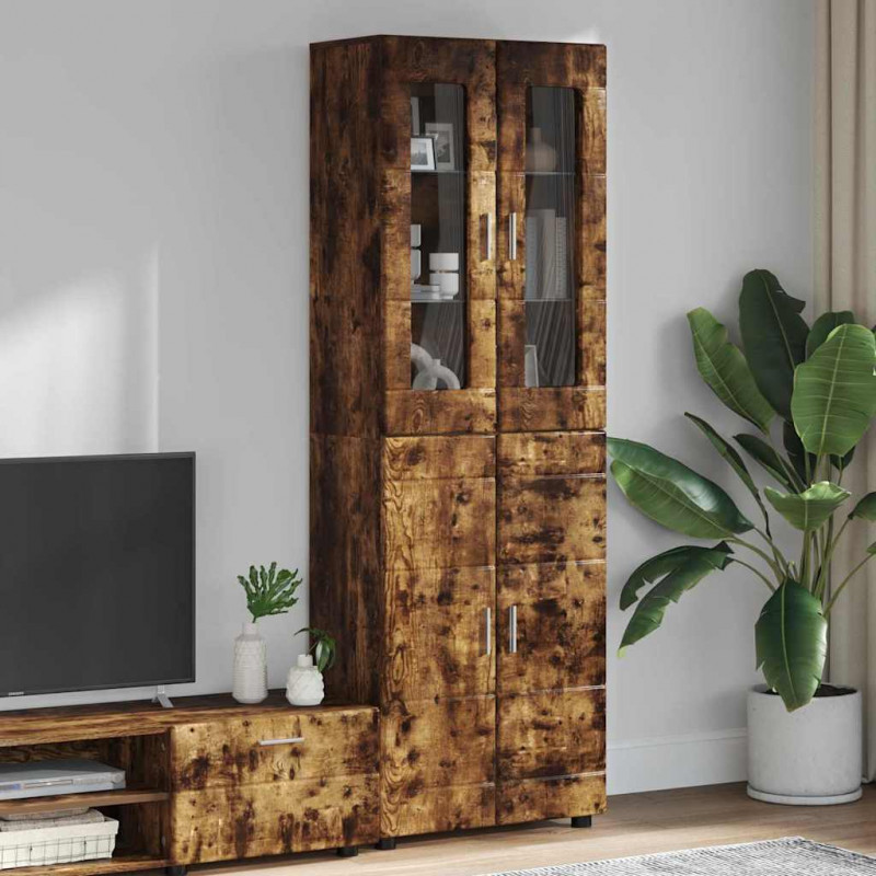 Highboard z półką FLORIN Dąb wędzony 60 x 35 x 182 cm