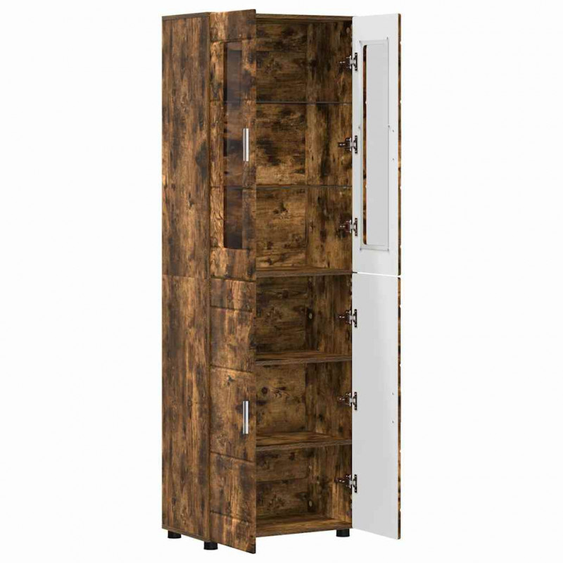 Highboard z półką FLORIN Dąb wędzony 60 x 35 x 182 cm