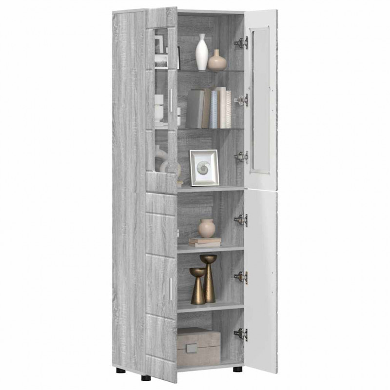 Highboard z półką FLORIN Szary Sonoma 60 x 35 x 182 cm