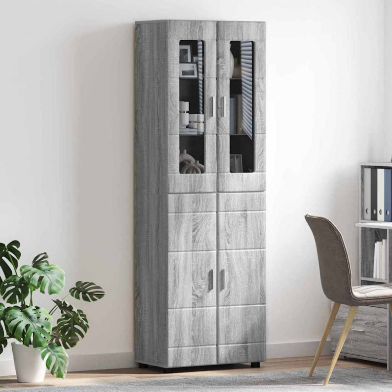 Highboard z półką FLORIN Szary Sonoma 60 x 35 x 182 cm