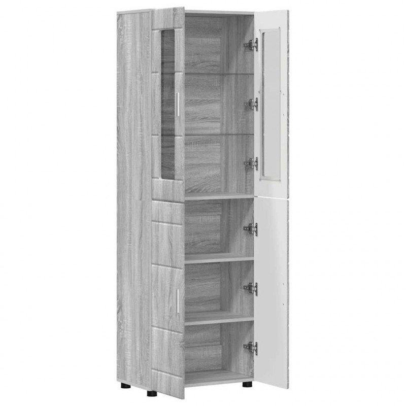 Highboard z półką FLORIN Szary Sonoma 60 x 35 x 182 cm